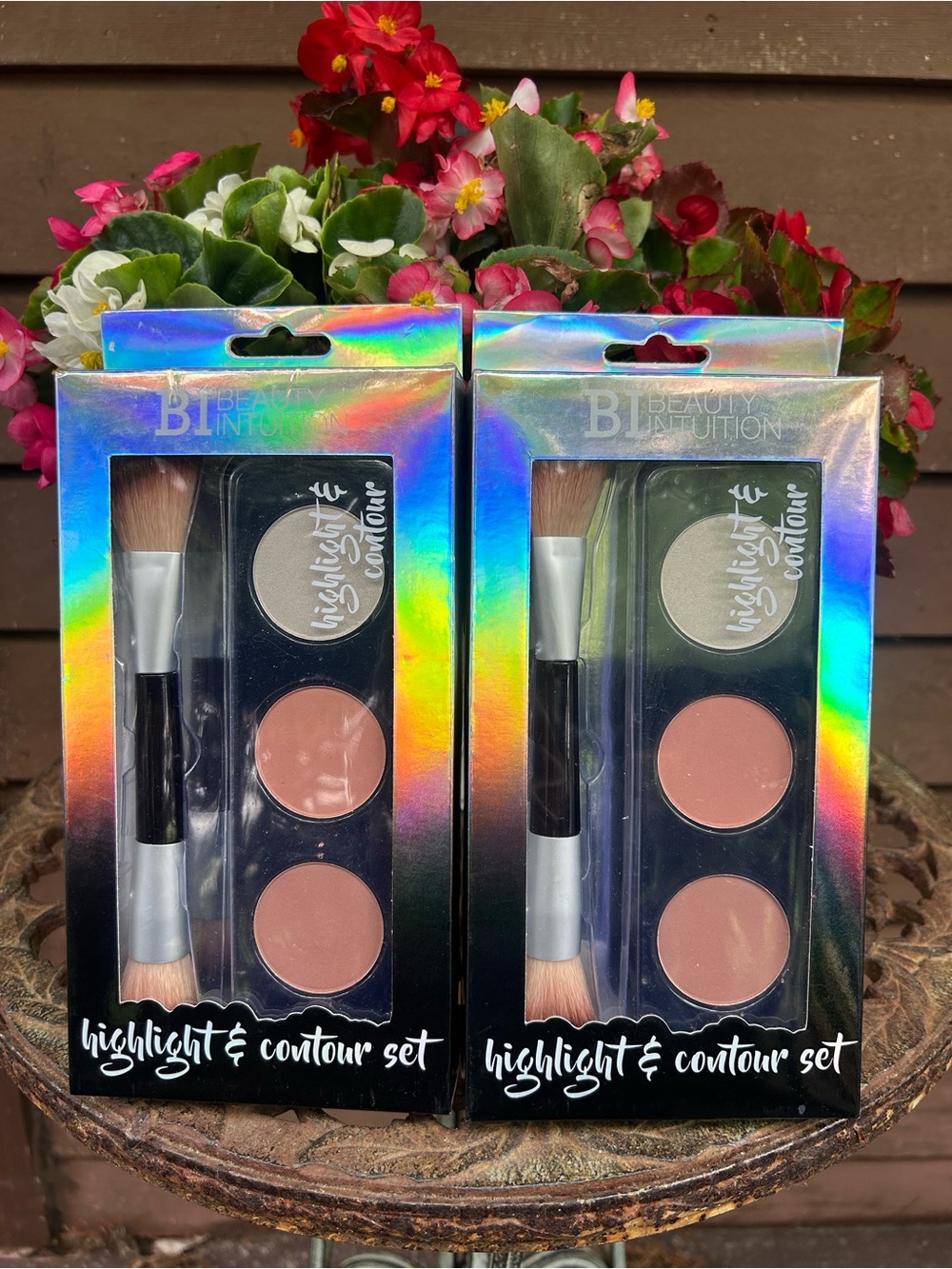 2 sets of Pink Highlight & Contour Set — Creamy Pink Sculpting Trio